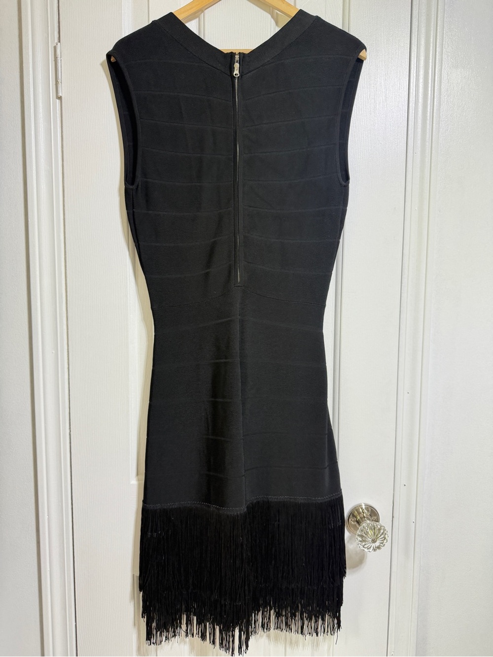 Venus black bodycon fitted bandage 20’s flapper fringe tassel party dress 10 - Picture 7 of 8